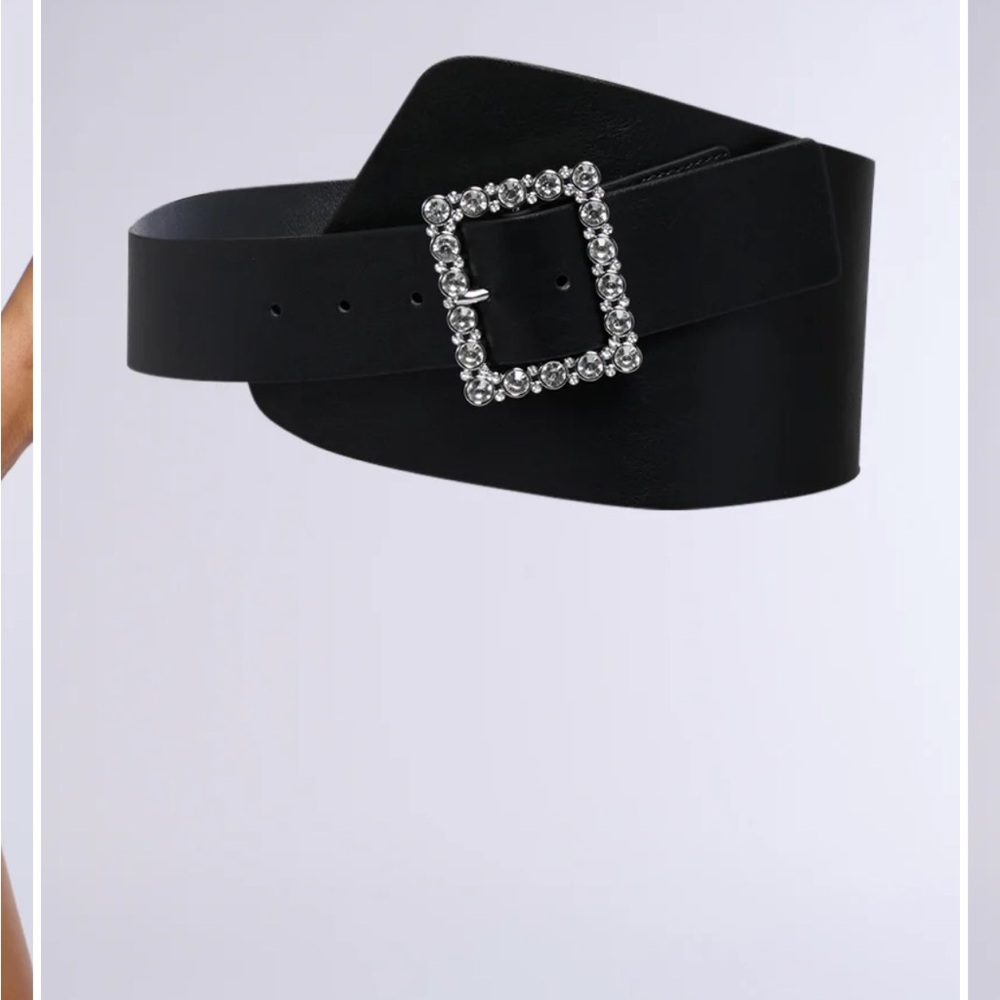 Elegant Black Belt with Silver Buckle
